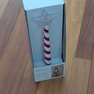 Red and White Striped Tree Topper